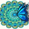 Mandala butterfly diamond painting kit — detailed butterfly with intricate mandala patterns