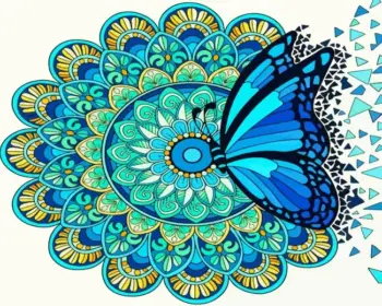 Mandala butterfly diamond painting kit — detailed butterfly with intricate mandala patterns