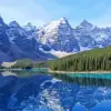 Moraine Lake diamond painting kit — turquoise lake surrounded by the Canadian Rocky Mountains