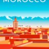 Morocco travel poster diamond painting kit — vintage Morocco travel poster artwork