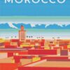Morocco travel poster diamond painting kit — vintage Morocco travel poster artwork