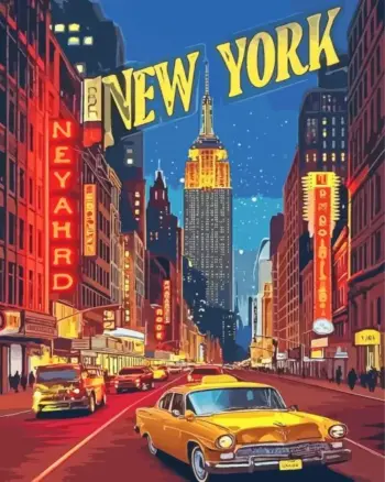 New York City diamond painting kit — iconic Manhattan skyline and urban scenery