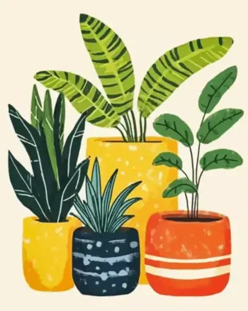 Plant pots diamond painting kit — decorative potted plants artwork