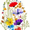 mmer wildflowers diamond painting kit — vibrant seasonal flowers blooming in a sunny meadow