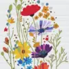 mmer wildflowers diamond painting kit — vibrant seasonal flowers blooming in a sunny meadow