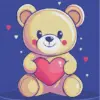 Teddy bear diamond painting kit — cute plush teddy bear artwork