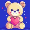 Teddy bear diamond painting kit — cute plush teddy bear artwork