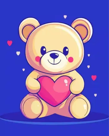 Teddy bear diamond painting kit — cute plush teddy bear artwork