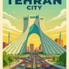 Tehran city diamond painting kit — artistic view of Tehran skyline