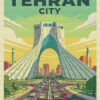 Tehran city diamond painting kit — artistic view of Tehran skyline
