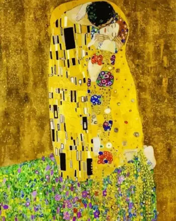 The Kiss by Gustav Klimt diamond painting kit — iconic golden masterpiece