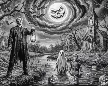 Night of the Hunter diamond painting with a dark mysterious scene