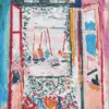 The Open Window diamond painting kit — colorful open window overlooking the sea