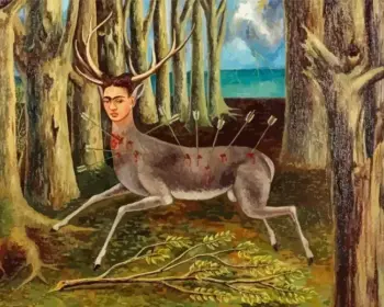 The Wounded Deer diamond painting kit — Frida Kahlo symbolic deer artwork in a forest