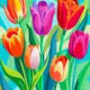 Tulip flowers diamond painting kit — colorful blooming tulips artwork