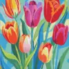 Tulip flowers diamond painting kit — colorful blooming tulips artwork