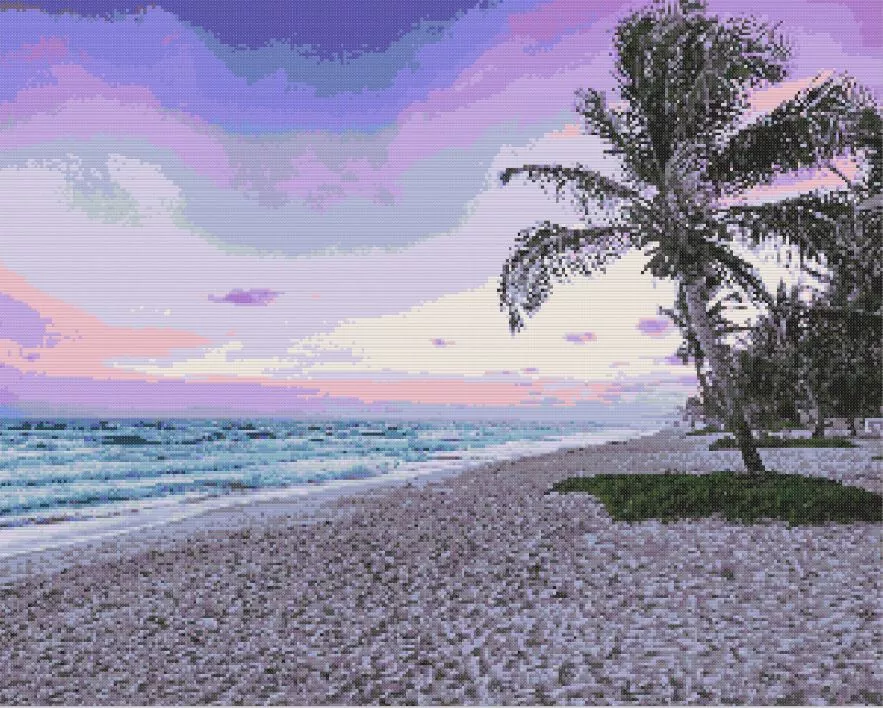 Tulum Beach in Sunset Diamond Paints
