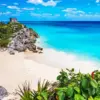 Tulum Mexico Beach diamond painting kit — turquoise Caribbean water and tropical sandy shore