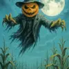 Scary ghost Halloween diamond painting in a spooky scene