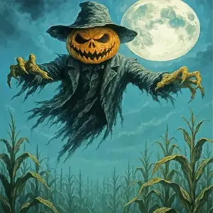 Scary ghost Halloween diamond painting in a spooky scene