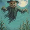 Scary ghost Halloween diamond painting in a spooky scene