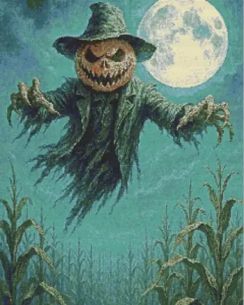 Scary ghost Halloween diamond painting in a spooky scene