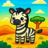 Baby zebra diamond painting kit with cute animal design