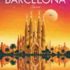 Barcelona Spain diamond painting kit — colorful city architecture and Mediterranean scenery