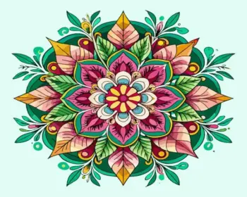 Blooming mandala flower diamond painting kit — intricate floral mandala with layered petals