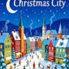 Christmas city diamond painting kit — snowy streets with festive lights and decorated buildings