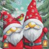 Christmas gnomes diamond painting kit — festive holiday gnomes in a cozy Christmas scene