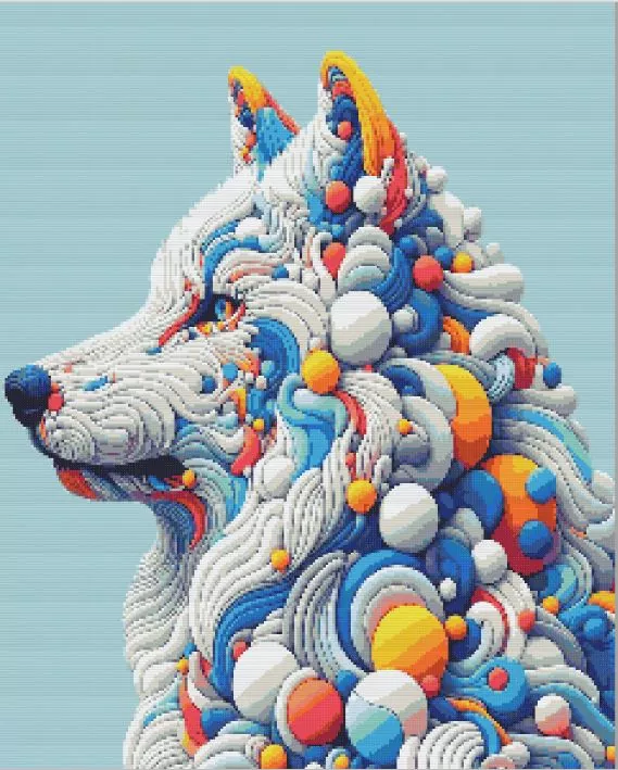Colorful Abstract Wolf Diamond Painting Kit