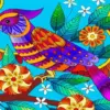 Colorful mandala bird diamond painting kit — vibrant bird with intricate mandala patterns