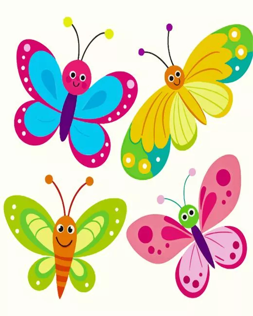 Colorful butterflies Diamond Painting Kit Colorful butterflies diamond painting kit — vibrant butterflies with bright patterned wings
