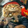 Cool Pirate Cat Diamond Painting Kit
