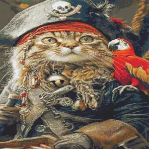 Cool Pirate Cat Diamond Painting Kit