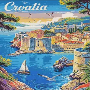 Croatia poster diamond painting kit celebrating Croatian pride