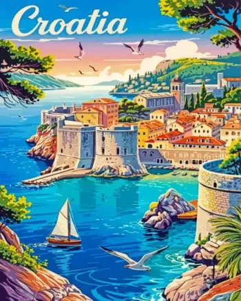 Croatia poster diamond painting kit celebrating Croatian pride