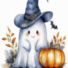 Cute ghost diamond painting kit — adorable spooky ghost artwork