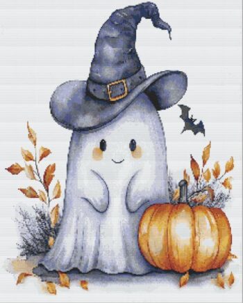 Cute ghost diamond painting kit — adorable spooky ghost artwork