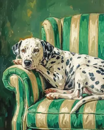 Dalmatian dog diamond painting kit | spotted dog portrait