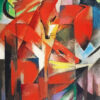 Franz Marc The Foxes diamond painting kit — colorful abstract foxes with geometric shapes