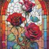 Glass flowers diamond painting kit — luminous floral design with delicate glass-like petals