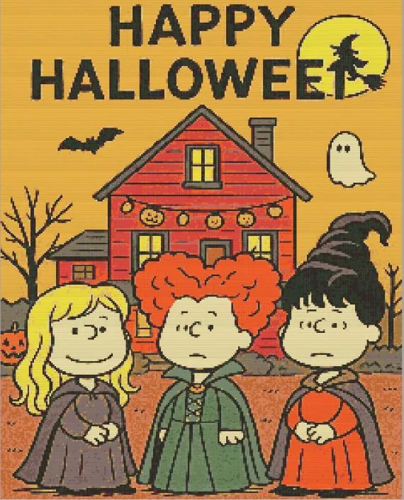 Happy Halloween Diamond Paints Hocus Pocus Halloween diamond painting kit with magical witchy vibes