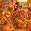 Happy Thanksgiving diamond painting kit - festive autumn holiday design