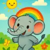 Happy elephant diamond painting kit with colorful playful design