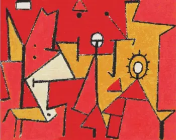 Heat Paul Klee diamond painting kit — warm abstract composition with geometric shapes and expressive colors