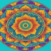Indian mandala diamond painting kit — intricate ornamental mandala with vibrant patterns