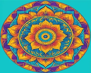 Indian mandala diamond painting kit — intricate ornamental mandala with vibrant patterns
