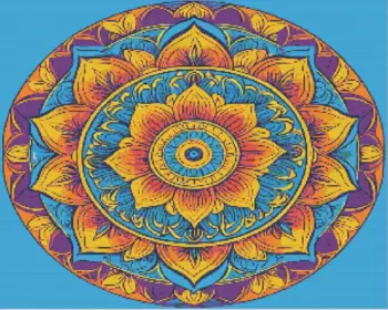 Indian mandala diamond painting kit — intricate ornamental mandala with vibrant patterns